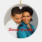 Ornement de Noël de Joyeuses Fêtes d'Obama (Dos)