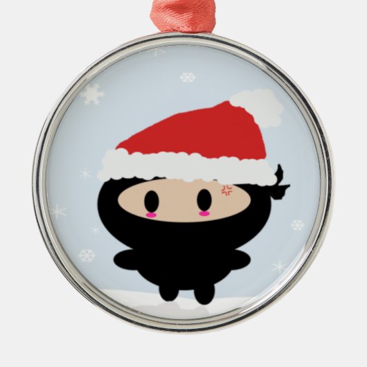 Ornement de Noël de Kawaii Ninja (Devant)