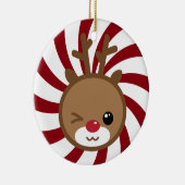 Ornement de Noël de Kawaii Reindeer (Droite)