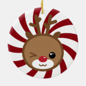 Ornement de Noël de Kawaii Reindeer (Dos)