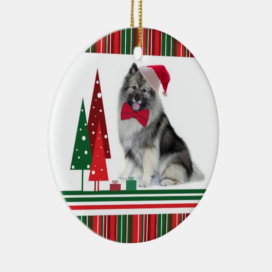 Ornement de Noël de Keeshond (Droite)