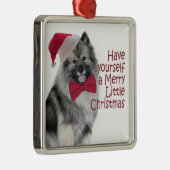 Ornement de Noël de Keeshond de Père Noël (Droite)