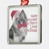 Ornement de Noël de Keeshond de Père Noël (Gauche)