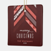 Ornement de Noël de la bande de Herringbone - Roug (Gauche)