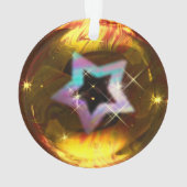 Ornement de Noël de la bulle d'or Star (dos)