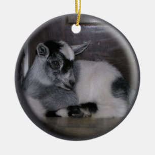 ORNEMENT DE NOËL DE LA CHÈVRE GREY/WHITE DE BÉB