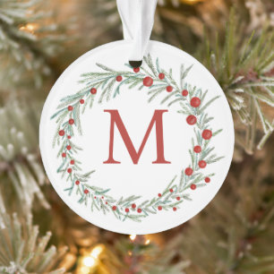 Ornement de Noël de la couronne de monogramme