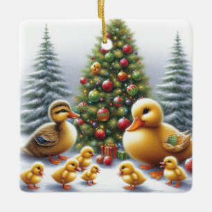 Ornement de Noël de la famille des canards
