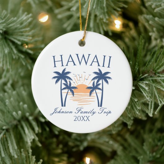 Ornement de Noël de la famille Hawaii (Arbre)