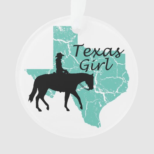 Ornement de Noël de la fille du Texas (devant)