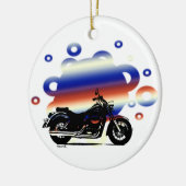 Ornement de Noël de la moto | Message personnalisé (Gauche)