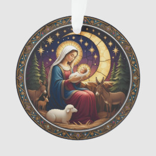 Ornement de Noël de la Nativité – Double face
