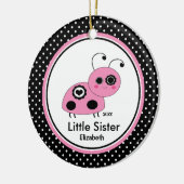 Ornement de Noël de la petite soeur rose Ladybug (Gauche)