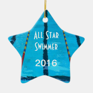 Ornement de Noël de la photo du nageur