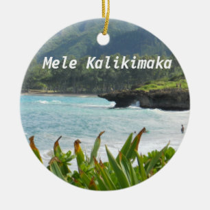 Ornement de Noël de la plage hawaïenne sucrée