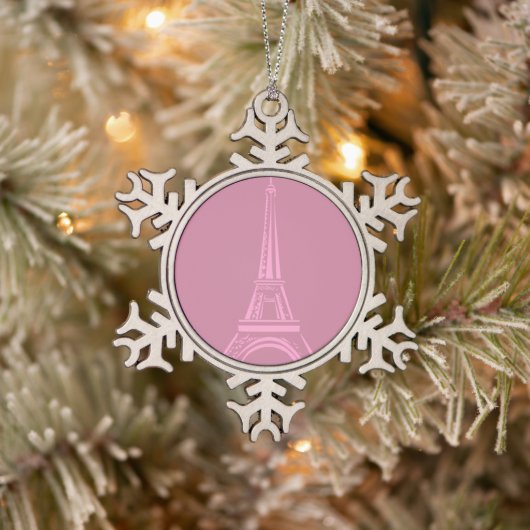Ornement de Noël de la Tour Eiffel rose (Arbre)