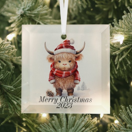 Ornement de Noël de la vache Highland (Insitu)