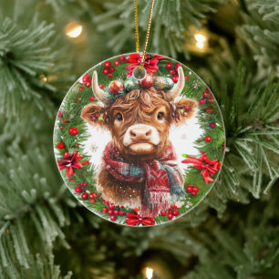 Ornement de Noël de la vache Highland