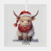 Ornement de Noël de la vache Highland (Verso)