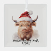 Ornement de Noël de la vache Highland (Verso)