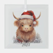 Ornement de Noël de la vache Highland (Recto)