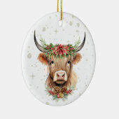 Ornement de Noël de la vache Highland personnalisé (Droite)