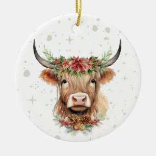 Ornement de Noël de la vache Highland personnalisé