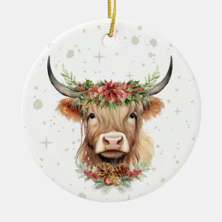 Ornement de Noël de la vache Highland personnalisé