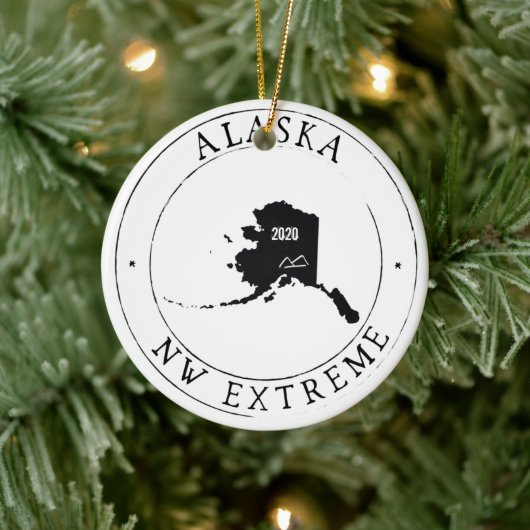 Ornement de Noël de l'Alaska personnalisé (Arbre)