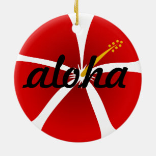 Ornement de Noël de l'Aloha de la Fleur de l'Hibi