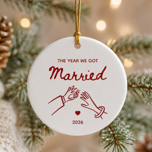 Ornement de Noël de l'année de notre mariage