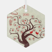 Ornement de Noël de l'arbre à perles rouges (Recto)