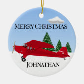 Ornement de Noël de l'avion rouge (Devant)