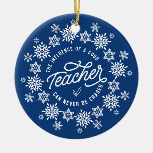 Ornement de Noël de l'enseignant de flocon rouge (Devant)