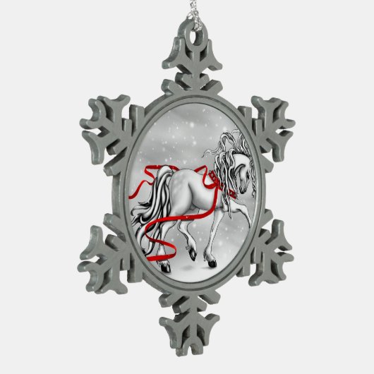 Ornement de Noël de l'étalon blanc (Gauche)