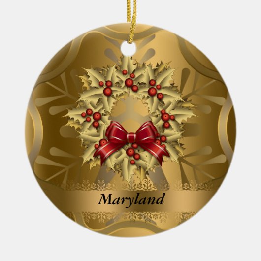 Ornement de Noël de l'état du Maryland (Devant)