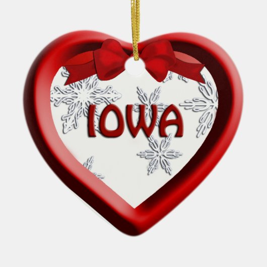Ornement de Noël de l'Iowa Snowflake (Devant)