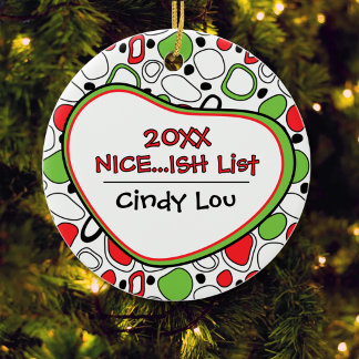 Ornement de Noël de liste assez gentil personnalis