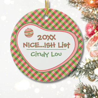 Ornement de Noël de liste assez gentil personnalis