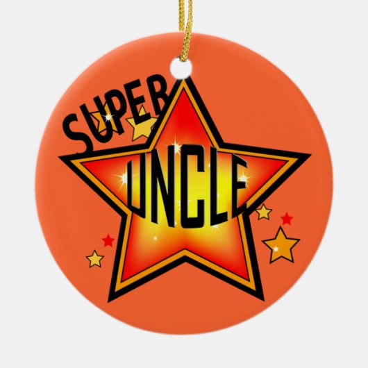 Ornement de Noël de l'oncle super étoile (Devant)