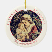 Ornement de Noël de Madonna Child Vintage (Dos)