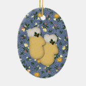 Ornement de Noël de Mittens jaune (Dos)