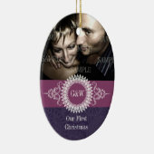 Ornement de Noël de monogramme de Paisley premier (Droite)