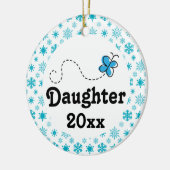 Ornement de Noël de neige personnalisé par fille (Gauche)