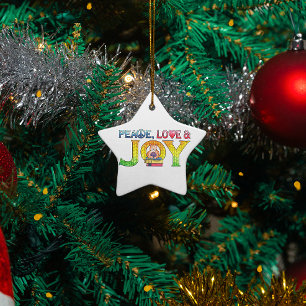 Ornement de Noël de paix, d'amour et de joie