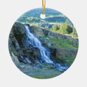 Ornement de Noël de parc de glacier de cascade