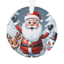 Ornement de Noël de Père Noël, Bonhomme de Neige e