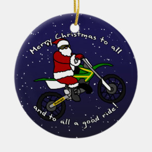 Ornement de Noël de Père Noël de vélo de salet