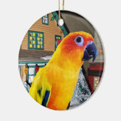 Ornement de Noël de perroquet de Sun Conure (Gauche)