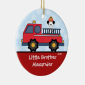 Ornement de Noël de petit frère de Firetruck (Droite)